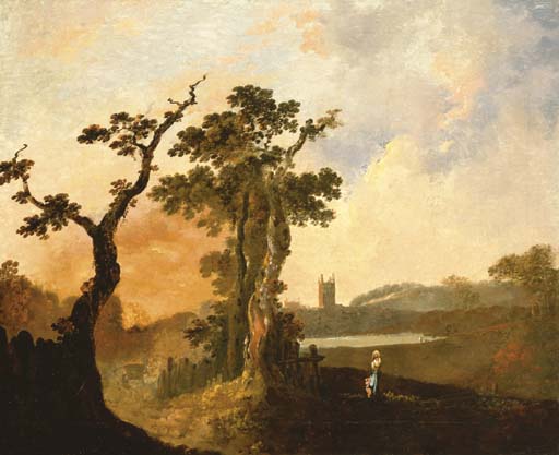 A view of Oxford with Magdalen College in the distance 
