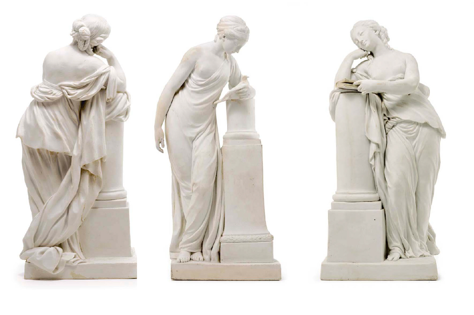 A Pair Of Sevres Biscuit Allegorical Figures La Melancolie Et La Meditation 2eme Grandeur