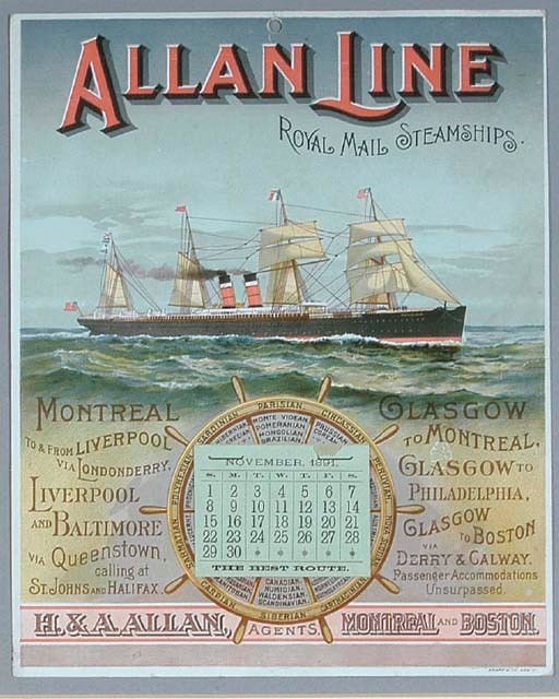 A pair of 19th century sailing calendars in color