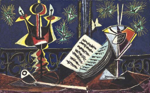 Pablo Picasso (1881-1973) , Compotier et guitare | Christie's