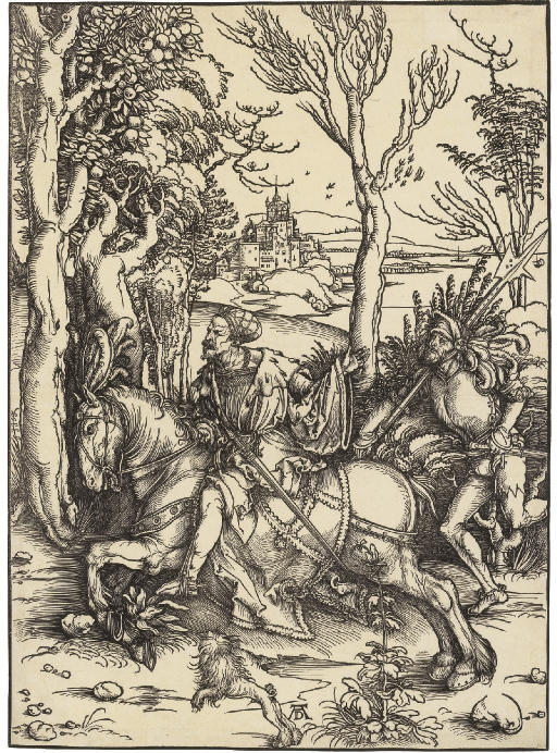 The Knight on Horseback and the Lansquenet (B. 131; M., Holl. 265; S.M.S. 106)
