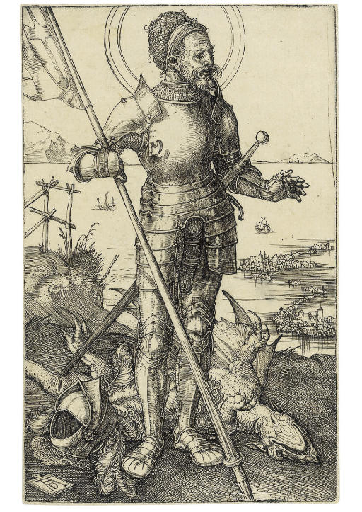 Saint George on Foot (B. 53; M., Holl. 55; S.M.S. 34) 
