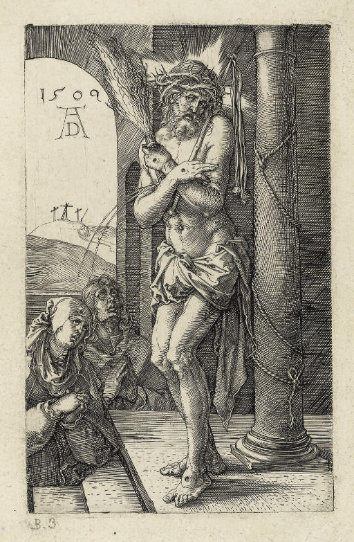 The Man of Sorrows standing by a Column, from The Engraved Passion (B., M., Holl. 3; S.M.S. 45)
