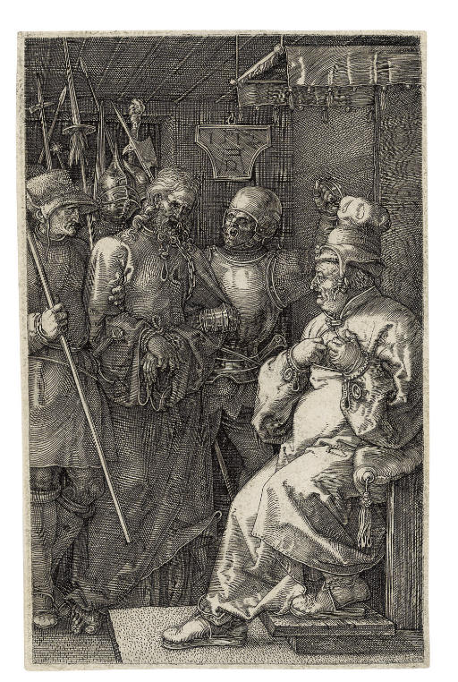 Christ before Caiaphas, from The Engraved Passion (B., M., Holl. 6; S.M.S. 48)
