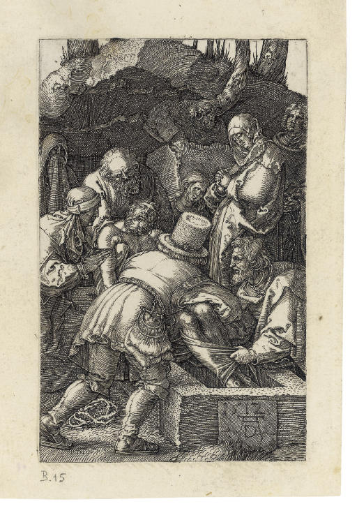 The Entombment, from The Engraved Passion (B., M., Holl. 15; S.M.S. 57) 
