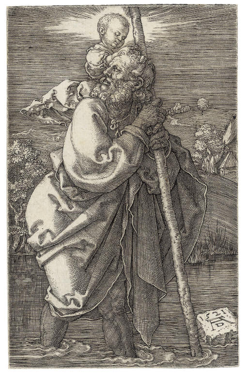 Saint Christopher facing left (B. 51; M., Holl. 53; S.M.S. 93) 
