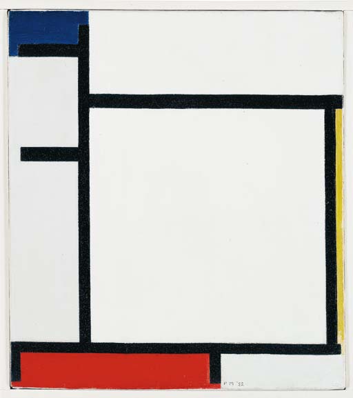 Composition with Blue, Yellow, Red and Grey 
