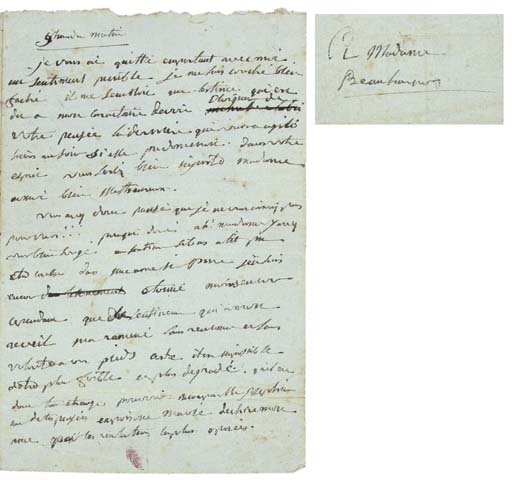 Napoleon I letter to Josephine de Beauharnais, Paris, 1975/6. Sold for &pound;276,000 on 2 July 2007 at Christie's in London