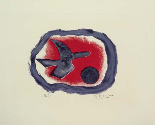 Oiseau sur Fond carmin (Oiseau XIV) (V. 123) 
