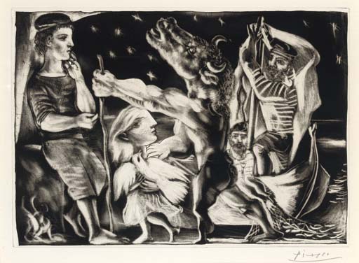 Pablo Picasso , Faune devoilant une Femme, from La Suite Vollard