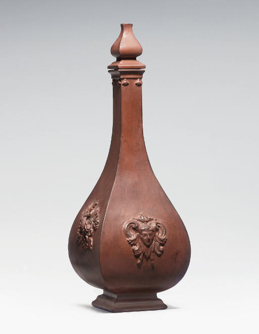 A B&ouml;ttger red stoneware sake-flask and cover, circa 1711-15. Sold for &pound;50,900 on 11 December 2007 at Christie&rsquo;s in London