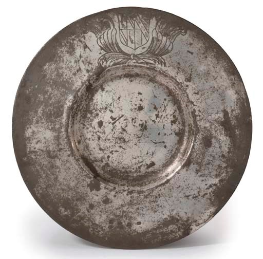AN ENGLISH PEWTER BROADRIMMED PLATE , CIRCA 1650 Christie's