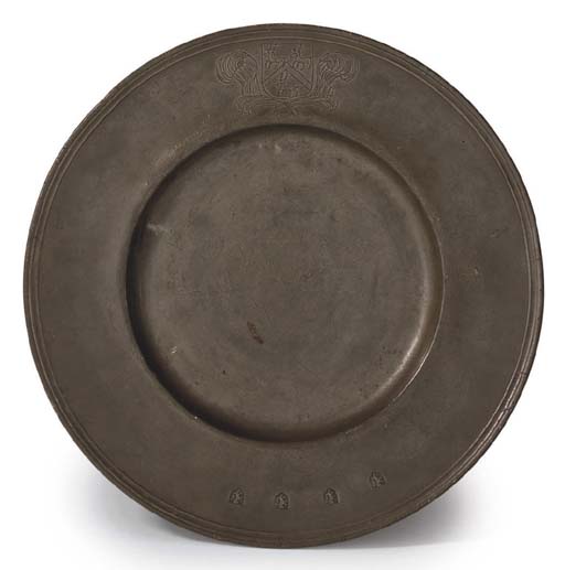 AN ENGLISH PEWTER BROADRIMMED PLATE , CIRCA 1670 Christie's