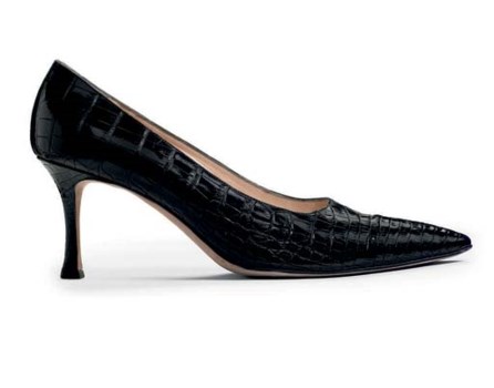 black croc stilettos