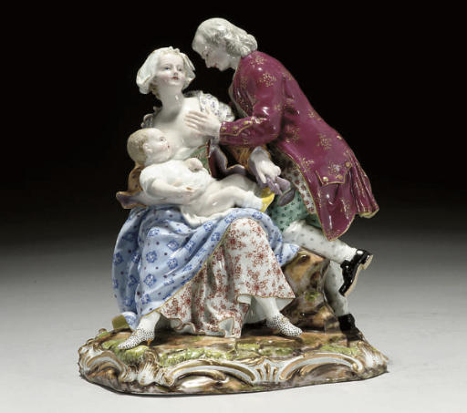 A MEISSEN FIGURE OF A YOUTH , CIRCA 1880, BLUE CROSSED SWORDS MARK