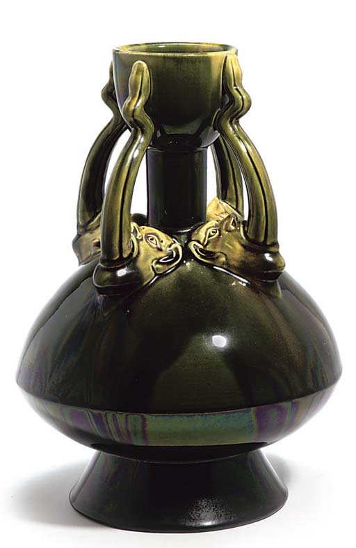 Christopher Dresser For Ault Pottery Tongues Vase Chinese
