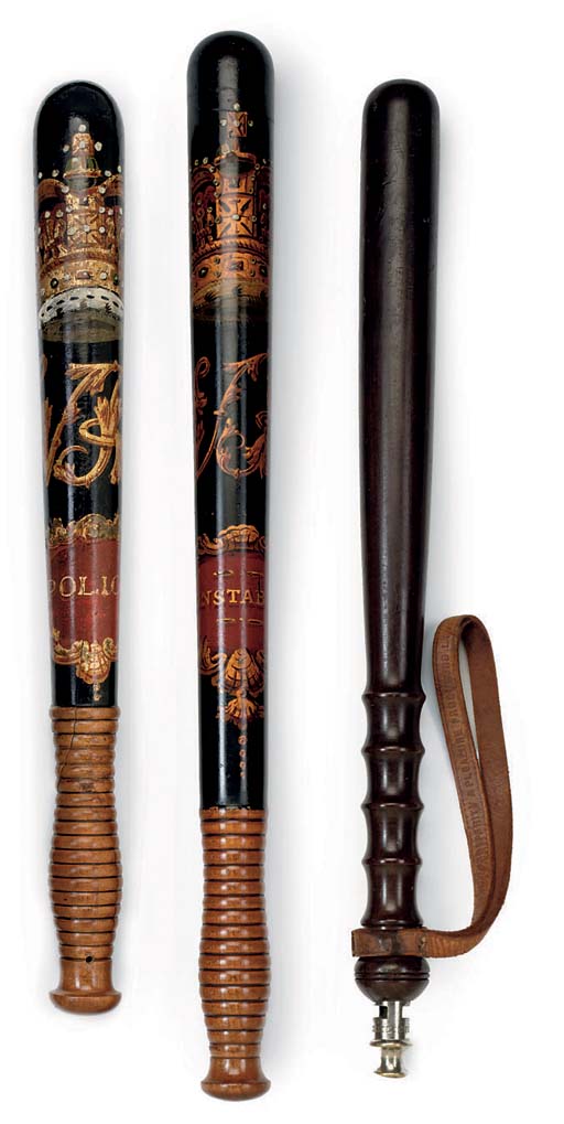 THREE ENGLISH POLICE TRUNCHEONS , MID 19TH CENTURY Christie's