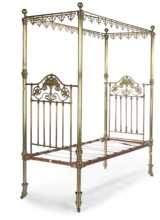A LATE VICTORIAN BRASS FOUR POSTER BED , LATE 19TH CENTURY Christie's