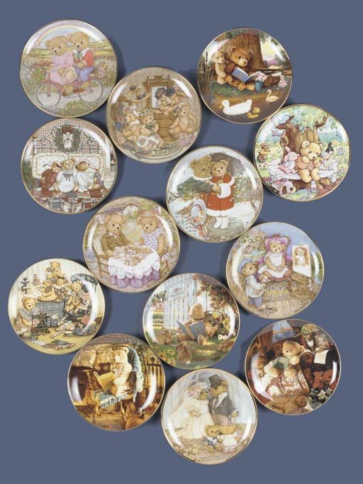 franklin mint teddy bear plates