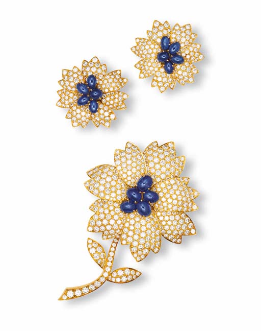 A SET OF DIAMOND AND SAPPHIRE JEWELLERY, BY VAN CLEEF & ARPELS | Christies