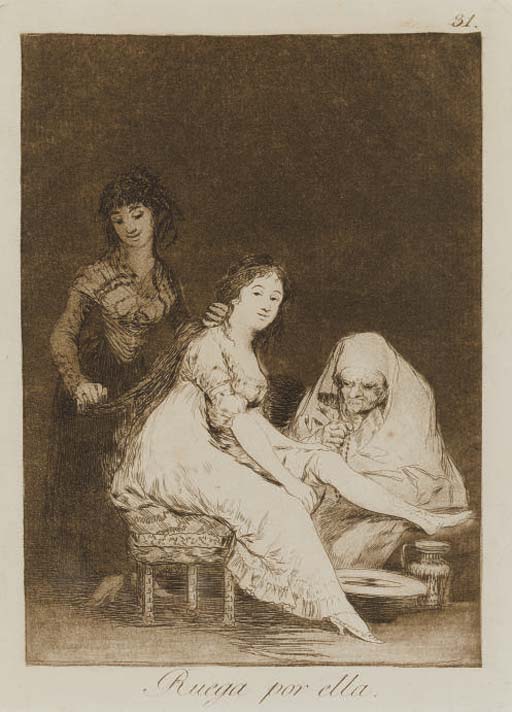 She Prays for Her, Plate 31 from Los Caprichios (Harris 66) 
