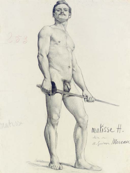 Homme nu avec épée--Etude d'académie 
