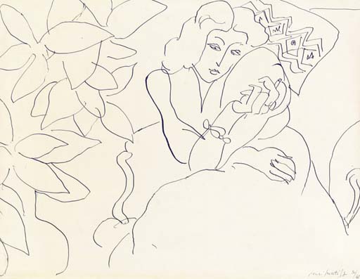 Femme et fleurs 
