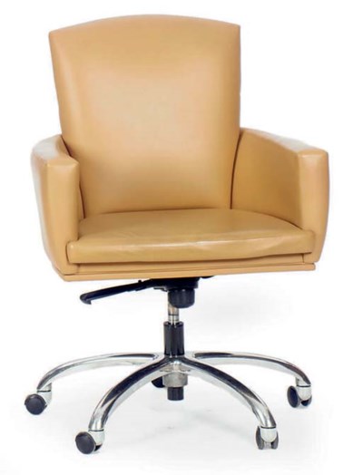 A TAN LEATHER SWIVEL CHAIR, , MODERN | Christie's