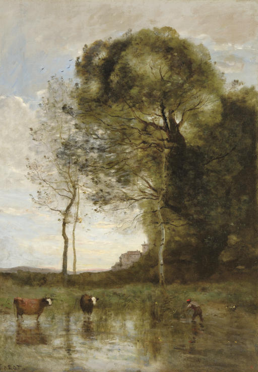 Bords d'Etang aux deux vaches, souvenir d'Italie 
