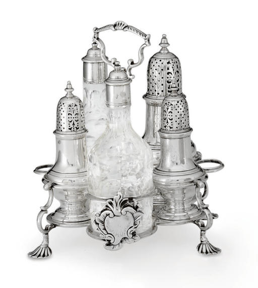 A II SILVER WARWICK CRUET , MARK OF SAMUEL WOOD, LONDON, 1756