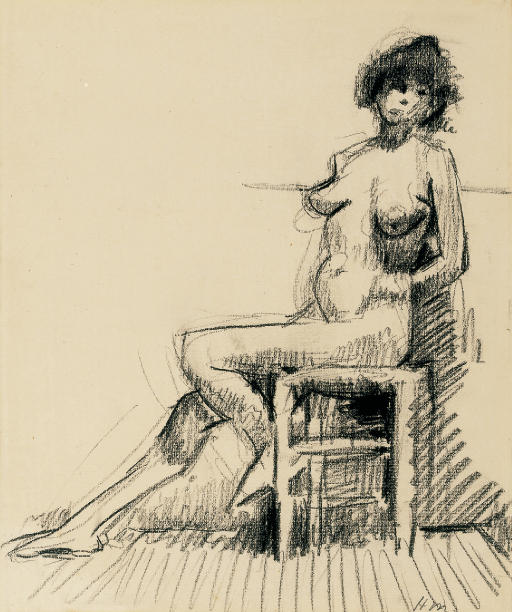 Femme nue assise 
