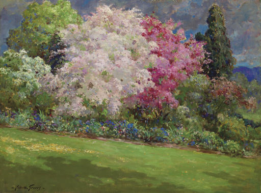Graves Abbott Fuller American artista vicino kennebunkport SPRING PAESAGGIO Tela 