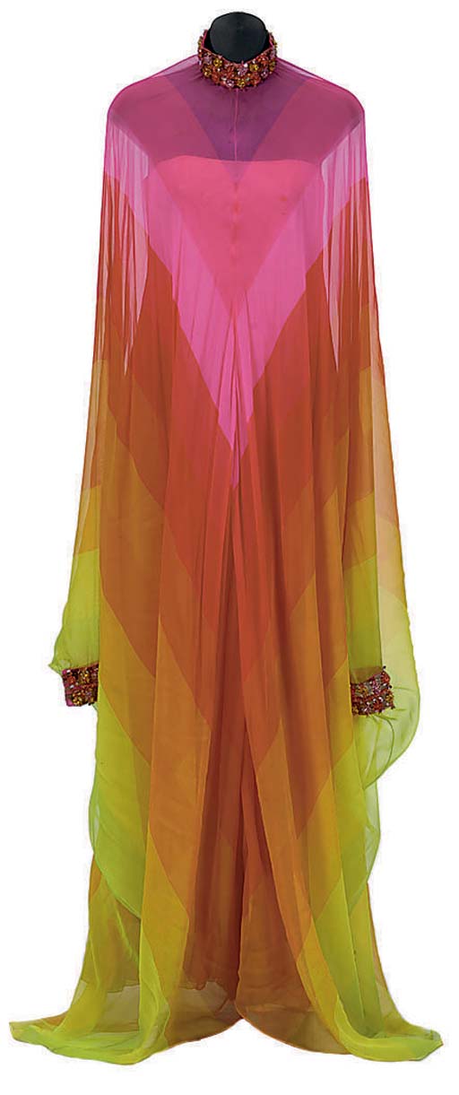 chiffon rainbow dress