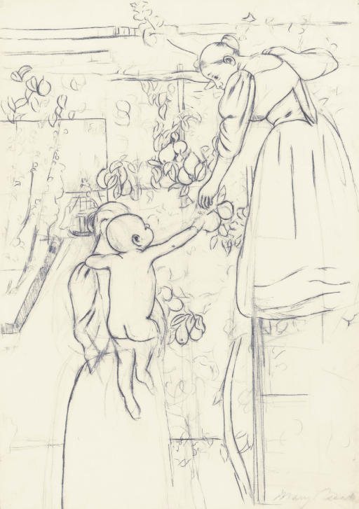 Gathering Fruit: preparatory drawing (see B. 157; B. CR 822) 
