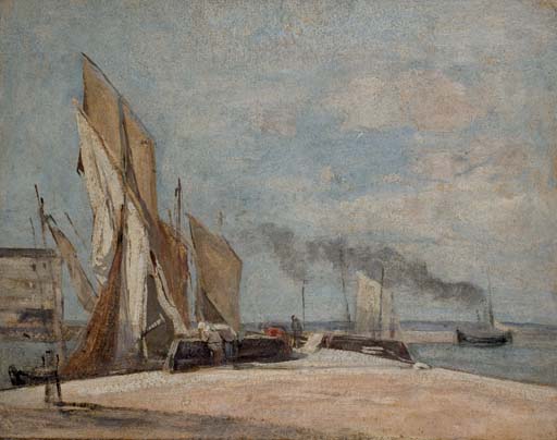 Voiliers dans le port de Honfleur 
