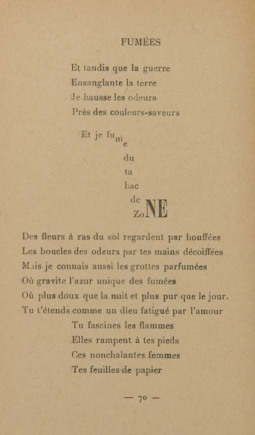 APOLLINAIRE, Guillaume (18801918). Calligrammes. Poèmes de la paix et