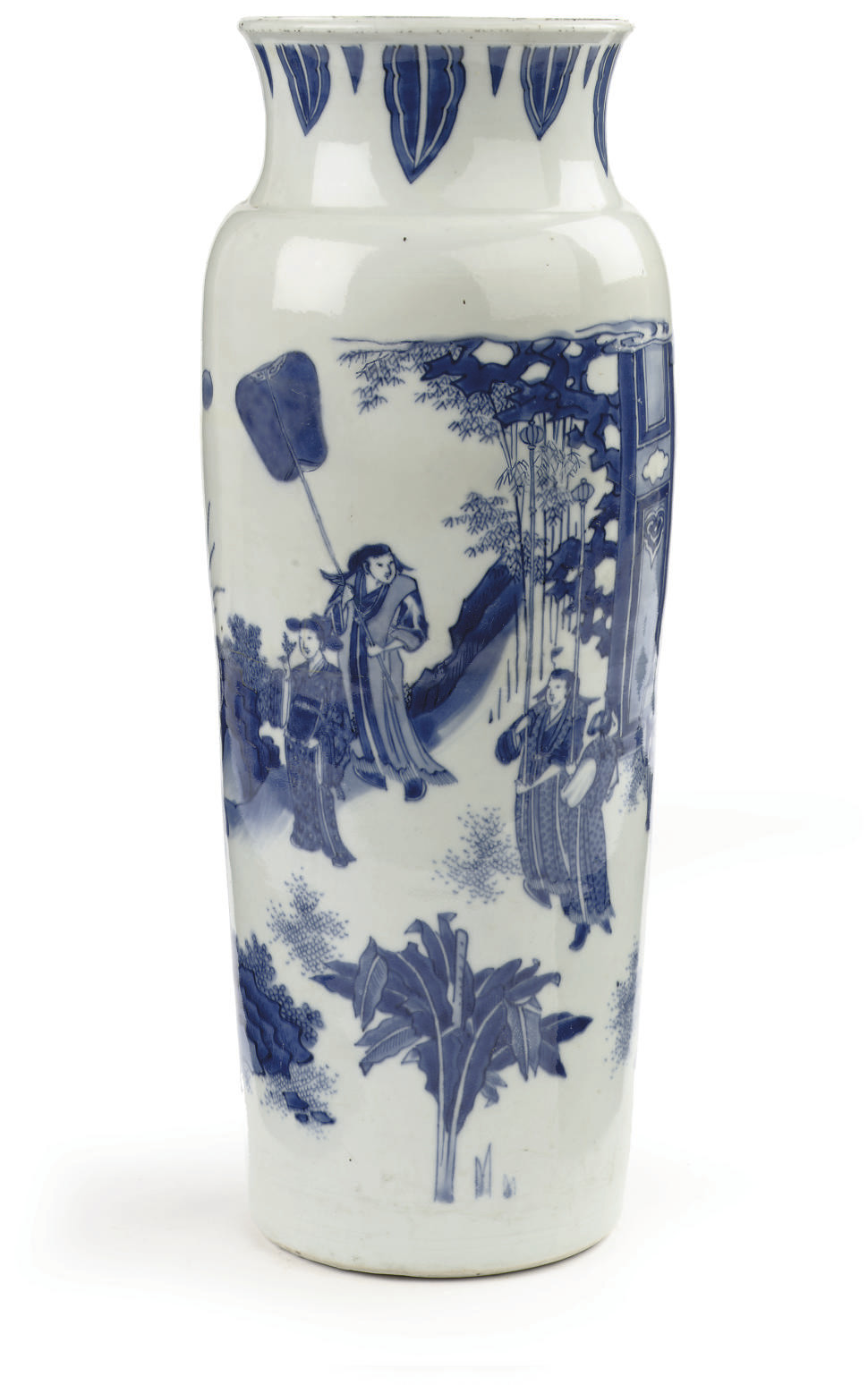 A Chinese Transitional Blue And White Sleeve Vase