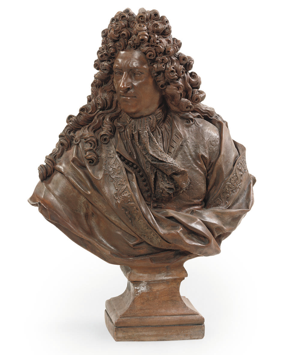 A TERRACOTTA BUST OF EDOUARD COLBERT, MARQUIS DE VILLACERF , 20TH
