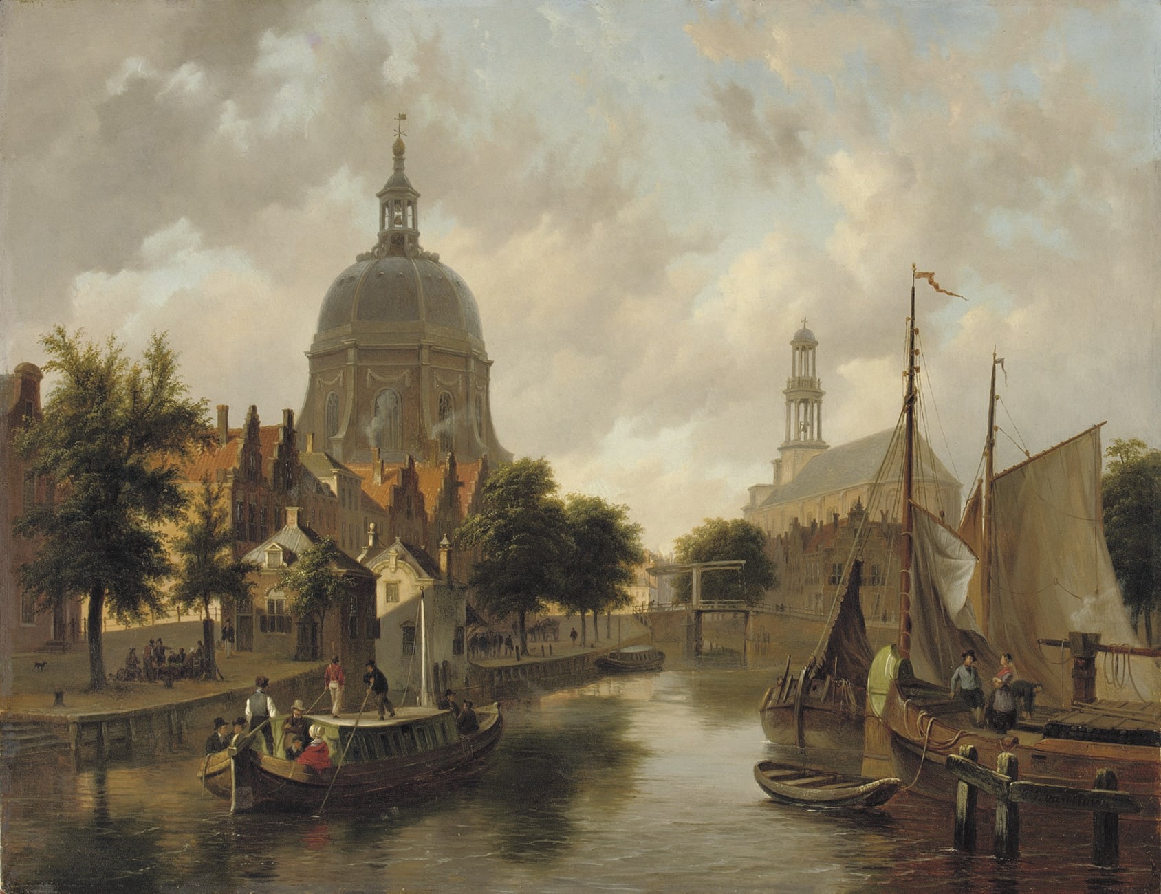 Aquarelle Originale B. HOVE (1790-1880) – Le Mendiant, Scène Romantique Allemande, 1800-1849