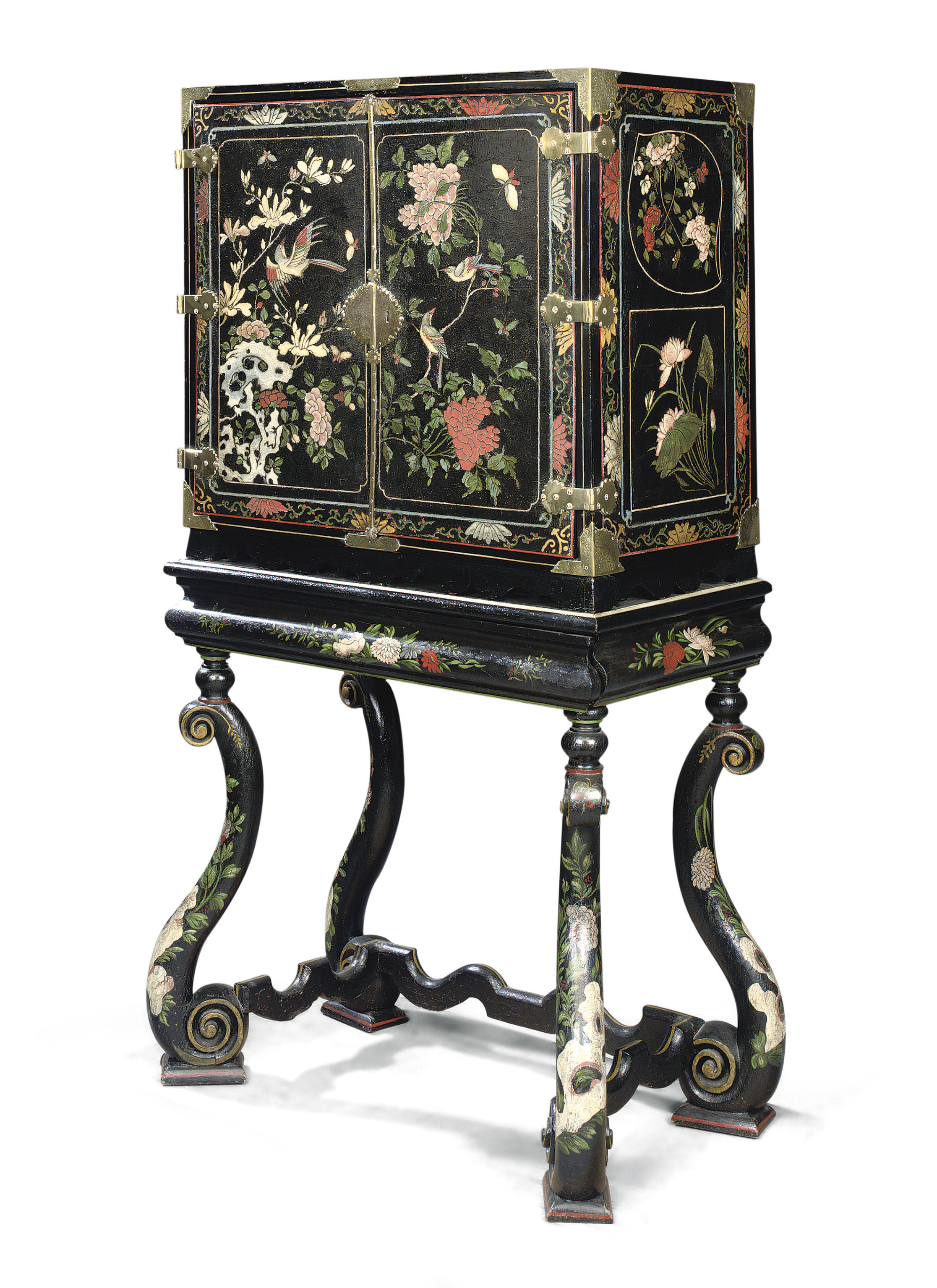 A WILLIAM III COROMANDEL LACQUER AND POLYCHROMEJAPANNED