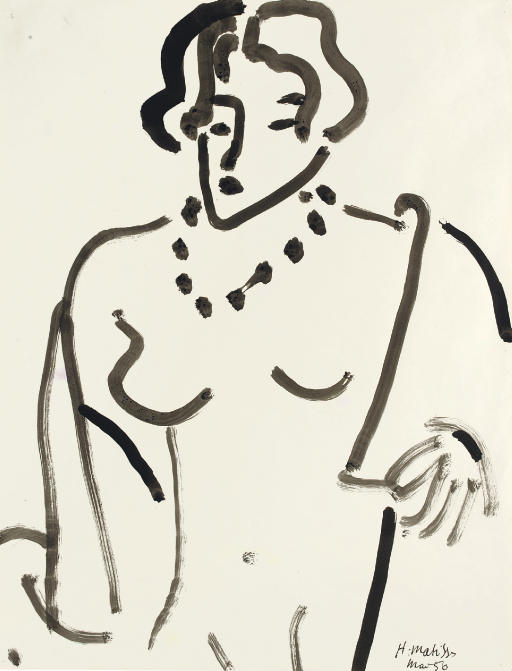 Femme au collier de perles 
