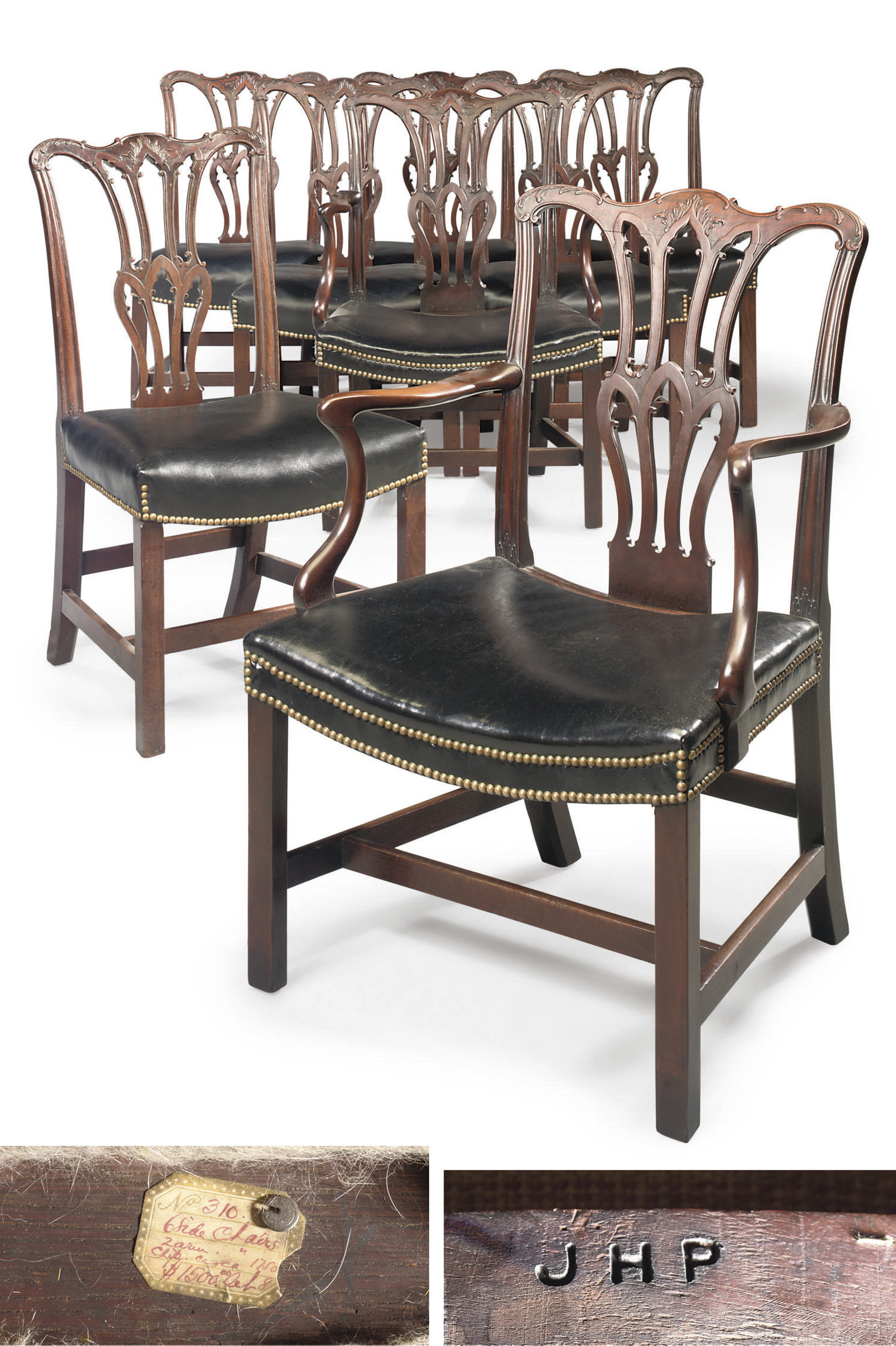 A SET OF EIGHT III MAHOGANY DININGCHAIRS , THIRD QUARTER 18TH