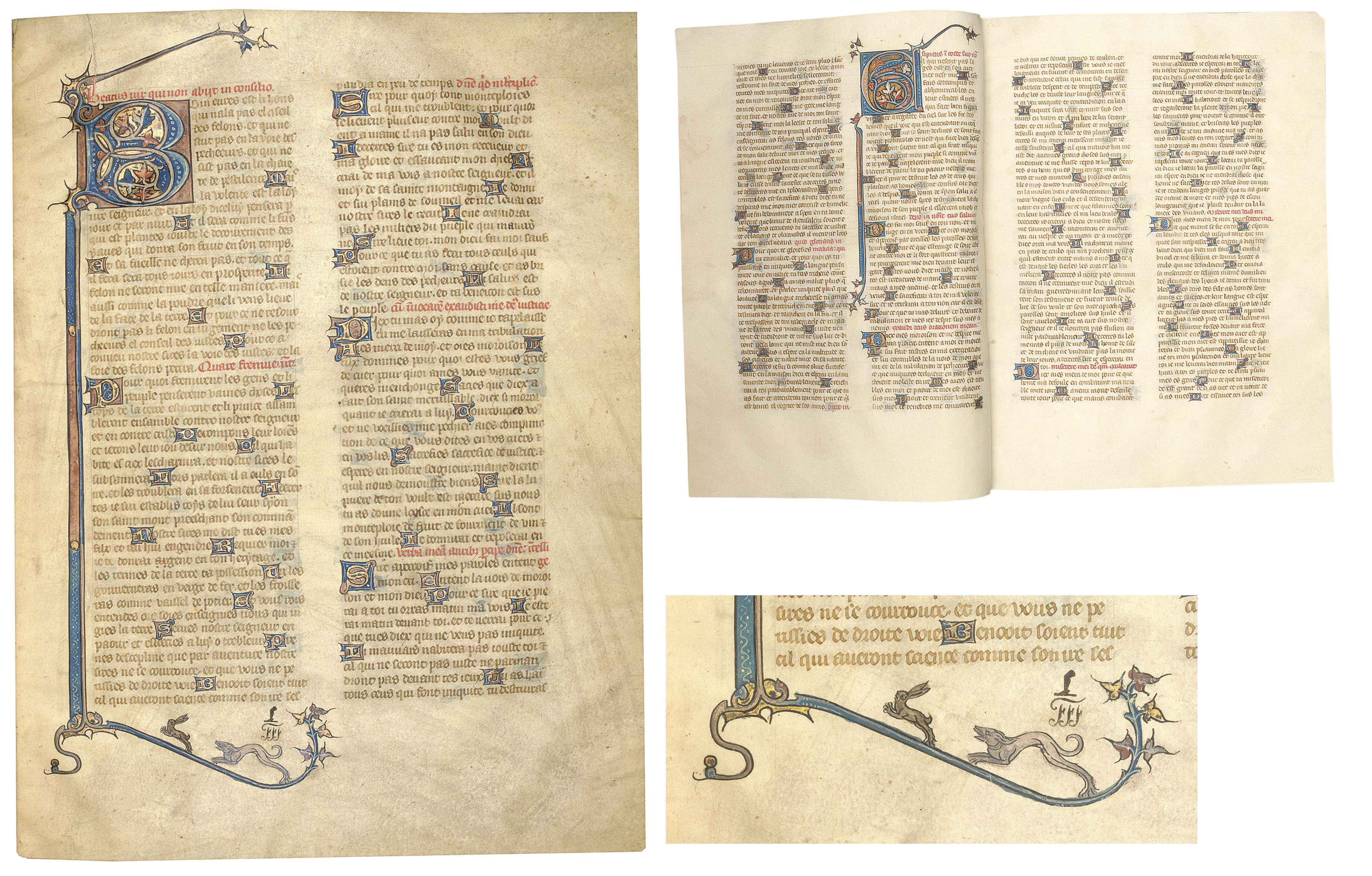 PSALTER, from a Bible, in French, ILLUMINATED MANUSCRIPT ON VELLUM