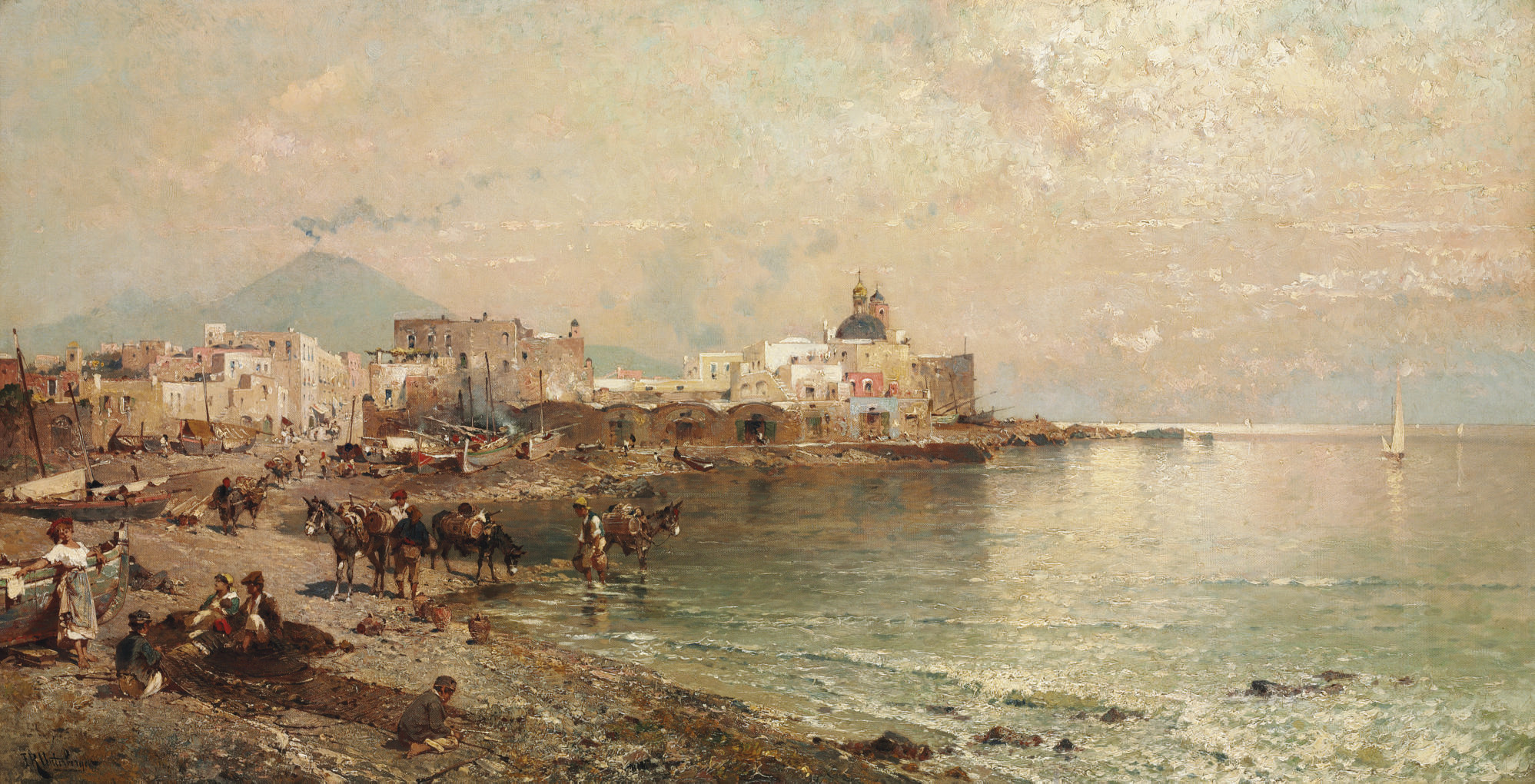 Franz Richard Unterberger (Austrian, 18381902) , Torre del Greco, Bay