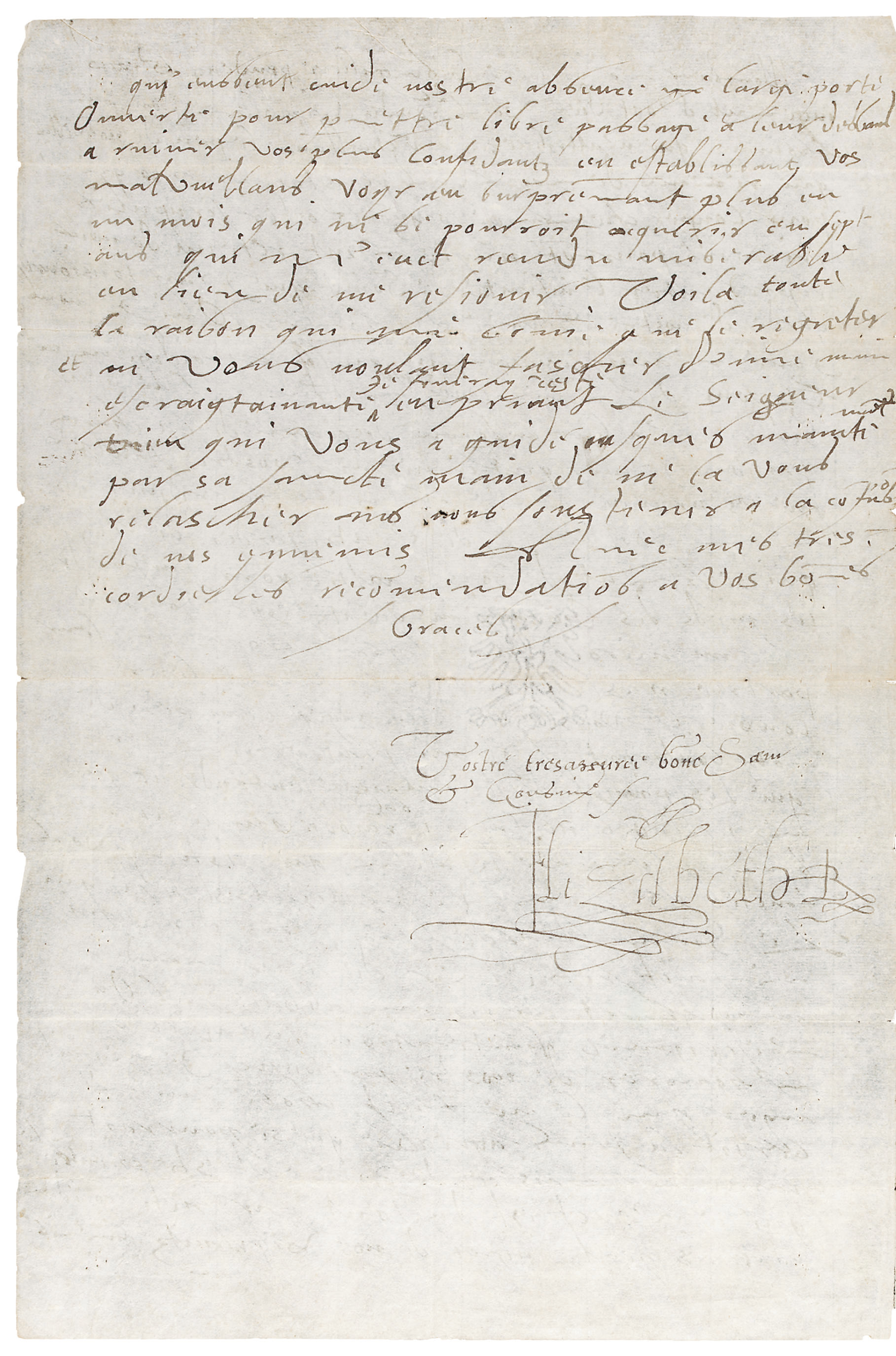 Elizabeth I 1533 1603 Queen Of England And Ireland Autograph Letter Signed At The Foot Vostre