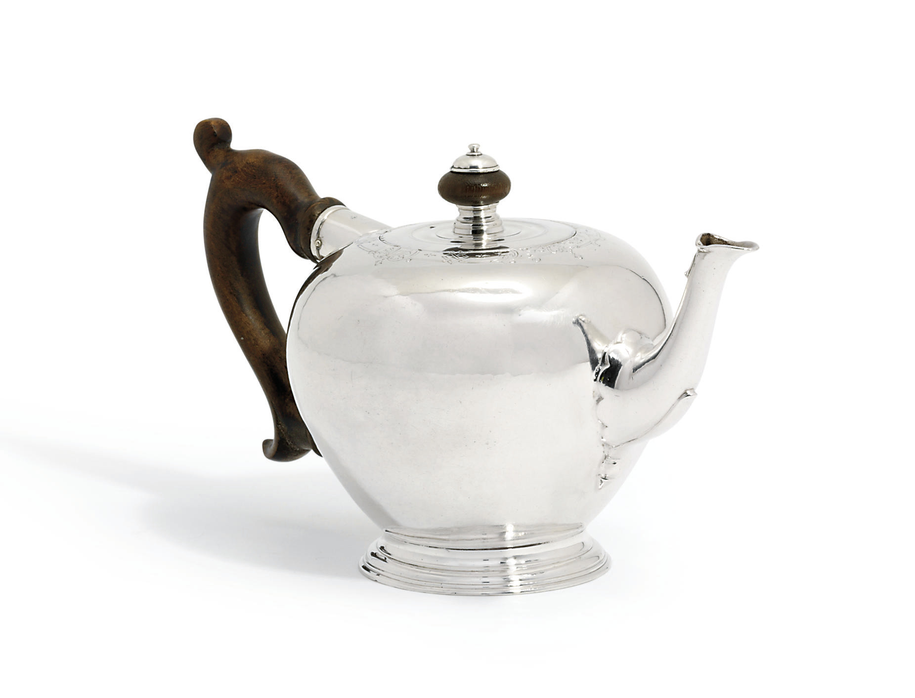 A II SILVER TEAPOT , MARK OF ISAAC COOKSON, NEWCASTLE, 1731
