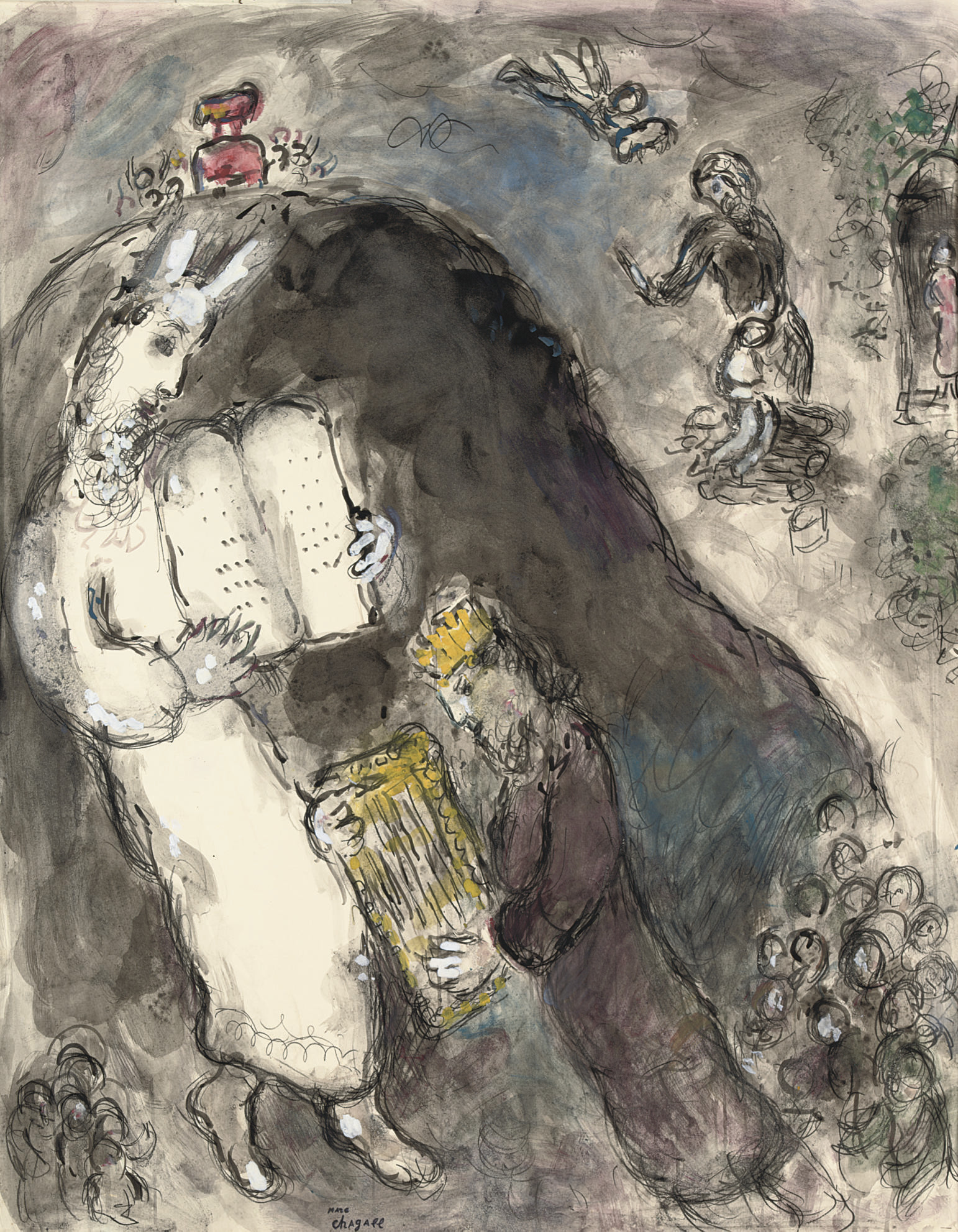 Moise Recevant Les Tables De La Loi Chagall Marc Chagall (1887-1985) , Moïse et la table de la loi | Christie's