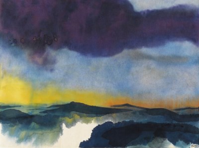 nolde emil seelandschaft 1956 expressionismus aquarelle seascape deutscher maler landschaftsbilder landschaften maltechniken kunstgeschichte reiter histoire blauer abstraite dionyssos aquarel thunderstruck