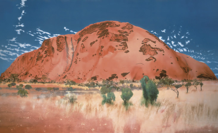 Michael Andrews, The Cathedral, The North East Face/Uluru (Ayers Rock), 1985, sold for £937,250 on 30 June 2008 at Christie's in London