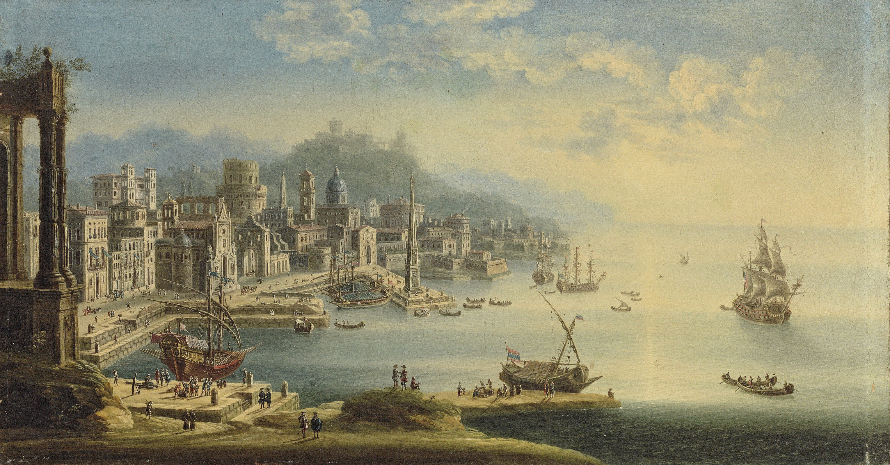 Juan Ruiz (active Naples, 18th century) , A capriccio of a classical